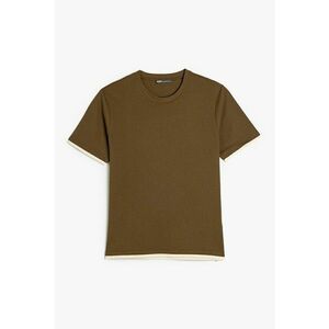 Tricou lejer din bumbac cu decolteu la baza gatului imagine
