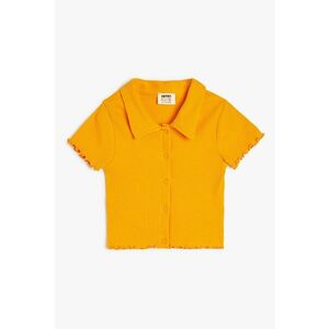 Tricou striat cu nasturi imagine