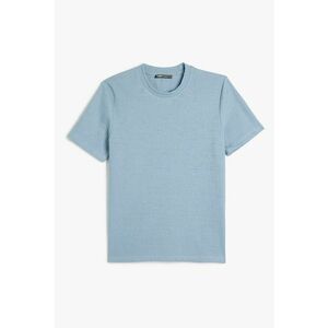 Tricou cu decolteu la baza gatului si model uni imagine