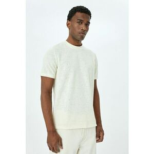 Tricou cu decolteu la baza gatului si model uni imagine