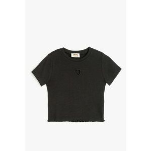 Tricou striat cu decolteu la baza gatului imagine