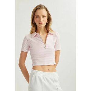 Tricou crop cu fenta cu fermoar imagine