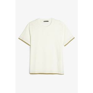 Tricou lejer din bumbac cu decolteu la baza gatului imagine