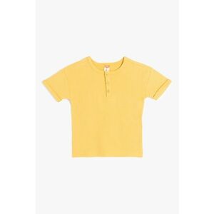 Tricou uni cu fenta cu nasturi imagine