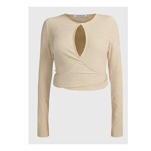 Bluza cu decupaj frontal - Bej imagine