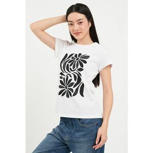 Tricou cu imprimeu si decolteu la baza gatului imagine