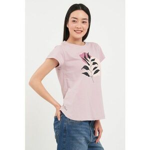Tricou de bumbac cu decolteu la baza gatului imagine