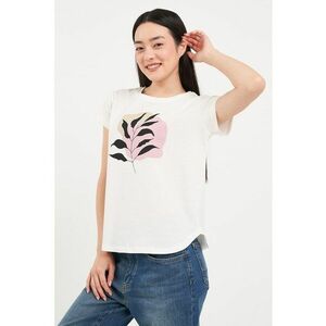 Tricou de bumbac cu decolteu la baza gatului imagine