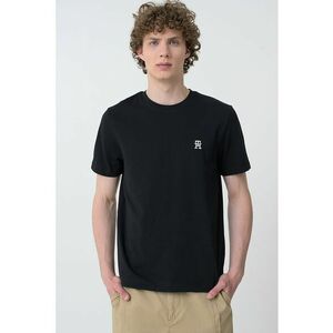 Tricou de bumbac cu decolteu la baza gatului imagine