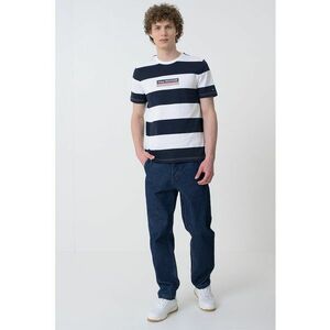 Tricou cu decolteu la baza gatului si model in dungi imagine