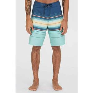 Pantaloni scurti de baie cu dungi si model colorblock imagine