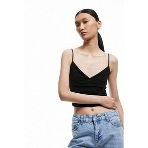 Top crop cu decolteu in V imagine
