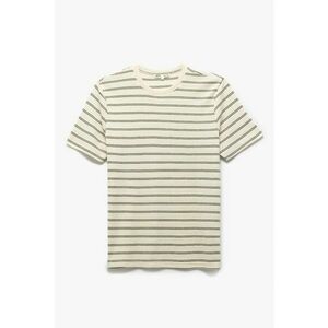 Tricou cu decolteu la baza gatului si model in dungi imagine