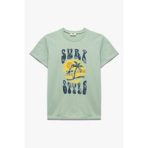 Tricou de bumbac cu imprimeu tropical imagine