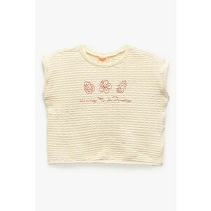 Tricou texturat cu broderie imagine