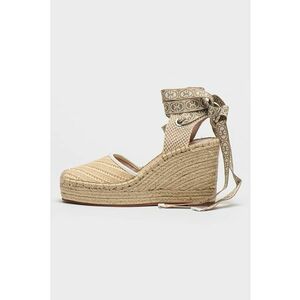 Espadrile cu talpa wedge si snururi de ajustare imagine