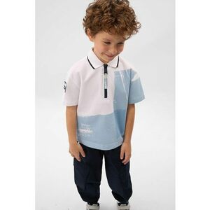 Tricou polo de bumbac cu fenta cu fermoar imagine