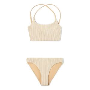 Costum de baie din doua piese cu model in dungi imagine