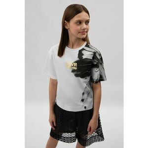 Tricou de bumbac cu imprimeu cu fluturi imagine