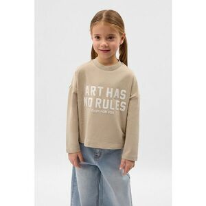 Bluza cu imprimeu text si maneci cazute imagine