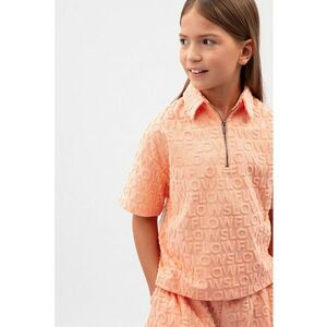 Tricou polo cu text texturat imagine
