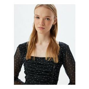 Bluza crop cu maneci semitransparente imagine