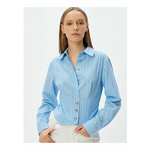 Camasa crop cu model in dungi imagine