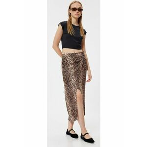 Fusta midi cu animal print si croiala petrecuta imagine