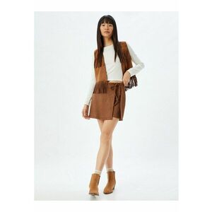 Fusta-pantalon din piele intoarsa sintetica imagine