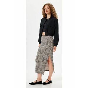 Fusta cu animal print si slit lateral imagine