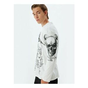 Bluza de trening cu imprimeu grafic si decolteu la baza gatului imagine
