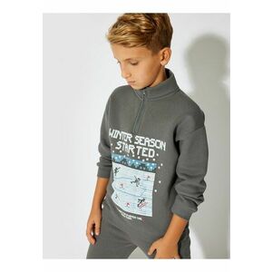 Bluza de trening cu imprimeu si maneci cazute imagine
