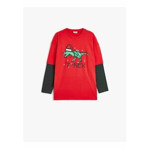 Bluza cu decolteu la baza gatului si imprimeu imagine