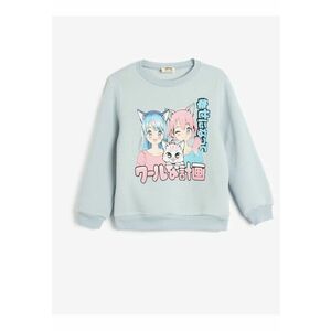 Bluza de trening cu imprimeu si decolteu la baza gatului imagine
