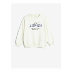 Bluza de trening cu decolteu la baza gatului si imprimeu text imagine