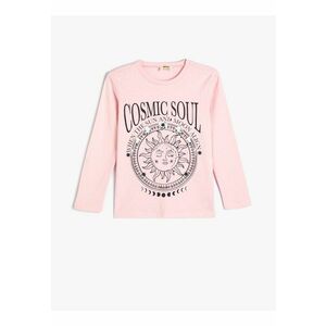 Bluza de bumbac cu imprimeu imagine