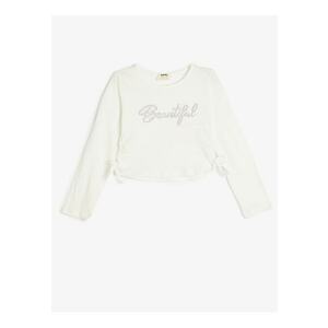 Bluza de bumbac cu model text imagine