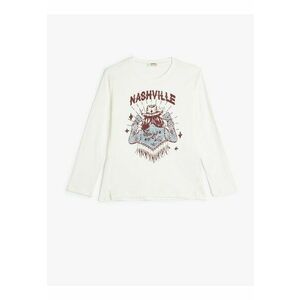 Bluza de bumbac cu model grafic imagine