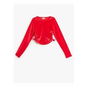 Bluza din catifea cu drapaj lateral imagine