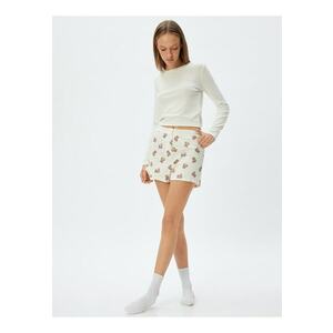 Pijama cu pantaloni scurti cu model si urs si nasturi imagine