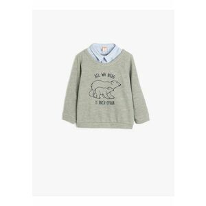 Bluza de trening din amestec de bumbac cu detaliu cu guler imagine