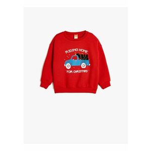 Bluza de trening cu decolteu la baza gatului si imprimeu de Craciun imagine