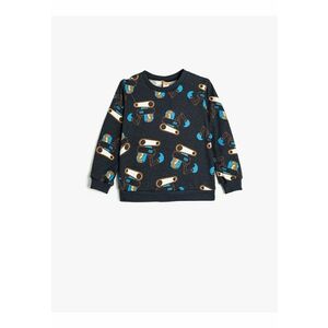 Bluza de trening cu decolteu la baza gatului si imprimeu imagine