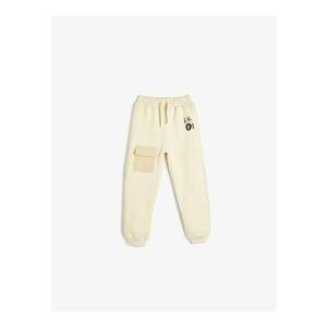Pantaloni de trening cu snur de ajustare si buzunar aplicat imagine