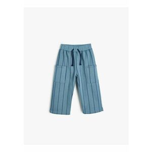 Pantaloni de trening cu model in dungi si snur de ajustare in talie imagine