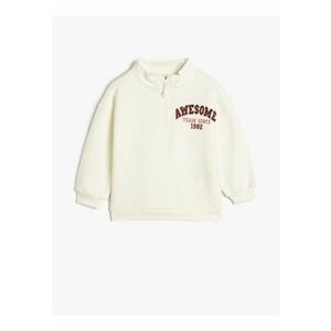 Bluza de trening cu fermoar scurt - imprimeu grafic si text imagine