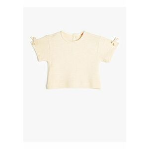 Tricou crop cu fenta cu nasturi imagine