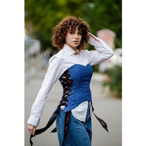 Corset matlasat cu snururi de ajustare laterale cu logo imagine