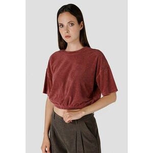 Tricou crop cu maneci cazute imagine