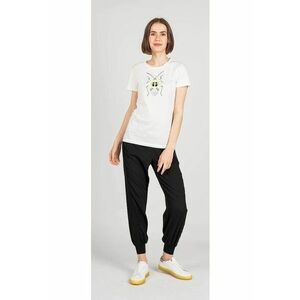 Tricou cu imprimeu grafic si strasuri imagine